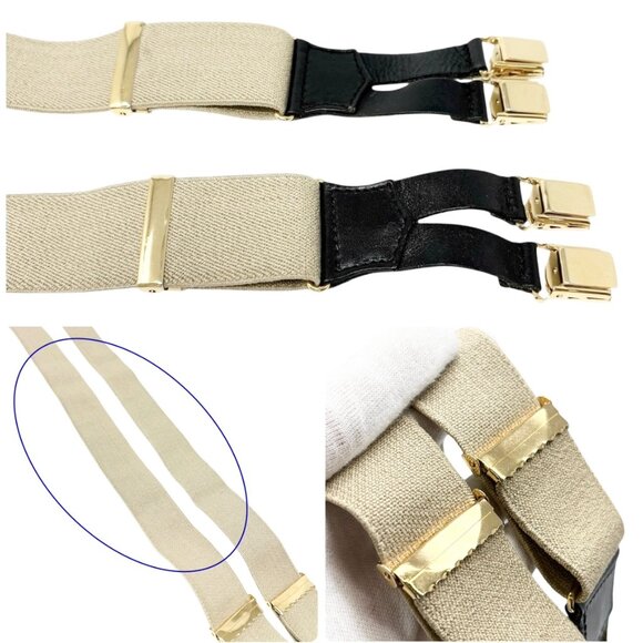 CHANEL Vintage 1994 CC Logo Letter Suspender Belt Beige Black Cotton [106432] - Picture 9 of 10